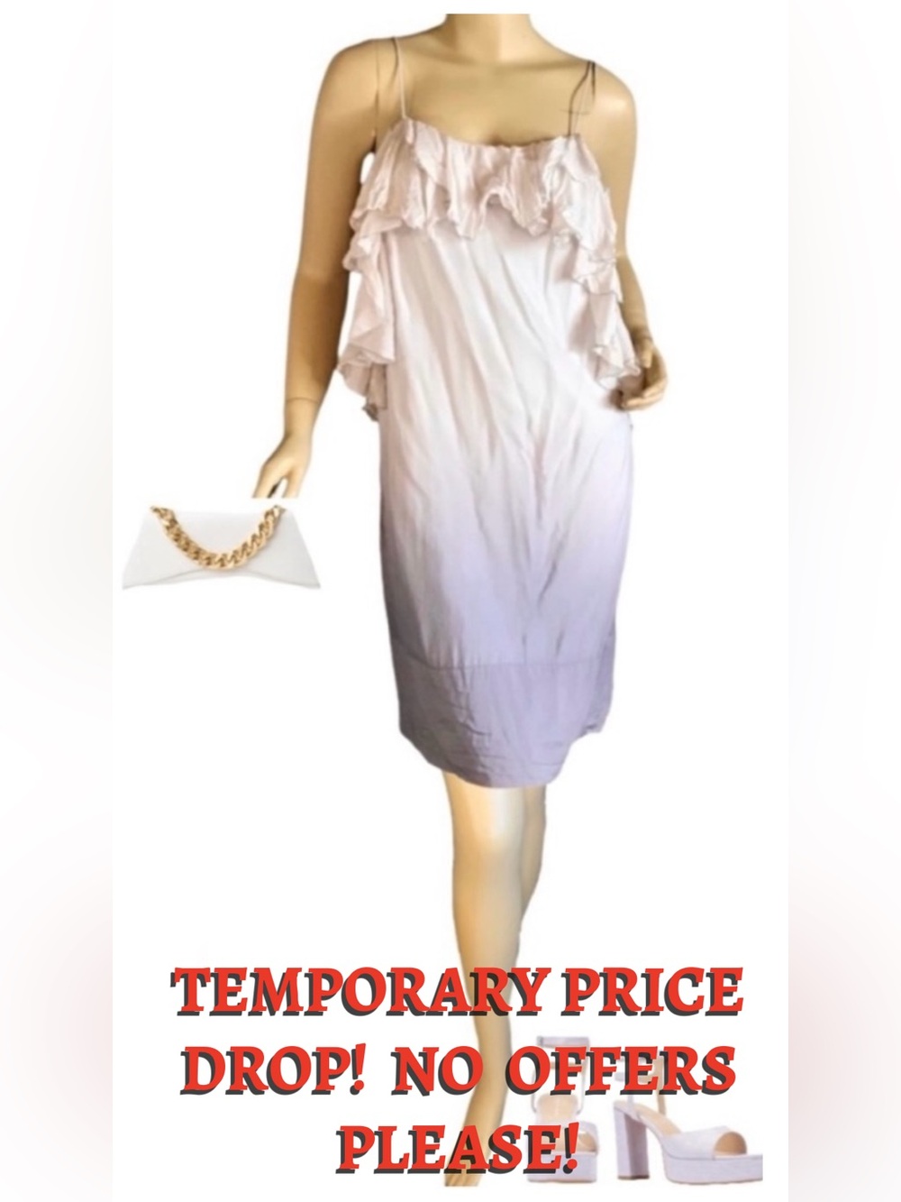 REBECCA TAYLOR SILK RUFFLE PURPLE OMBRE SHIFT DRESS WITH EXPOSED BACK (8)